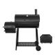 Heavy Duty Large Barrel Charcoal Grill for Garden Smoker DIY Black Cold Rolled Steel