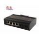 Din Rail / Wall Mount Un Managed Industrial Ethernet Switches 6 Port Long Life