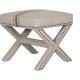 French wooden folding ottoman with silver nails  linen fabric home furniture foot rest ottoman