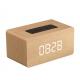 Rechargeable Wooden Bluetooth Speaker 0.65KG Weight with Clock Function