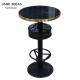 2 Person Black Bistro High Top Table Sets Outdoor Metal Counter Wood Tall
