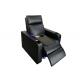 Reclining Black Leather Home Theater Seats With Tray Table