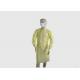 Lightweight Disposable Barrier Gowns Non Absorbent Yellow Isolation Gowns