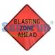 ISO9001 Diamond Shape Blasting Zone Ahead Signage For Temporary Traffic Control