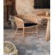 Balcony Garden Teak Wood Table And Alumiunm / Rattan Chairs Set
