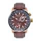 304L Stainless Steel Luxury Leather Watch 5ATM Water Resistant For Men