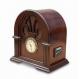 Nostalgia Wooden Radio with FM/USB/SD/Lineout/Time Clock, 5W Consumed Power