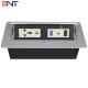 Furniture Power Data Connector Zinc Alloy Rounded Corner With 3.5 Audio