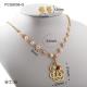 Pearl Gold Or Silver Hollow Flover Stainless Steel Jewelry Set Classic Style