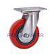 Korean Style Heavy Duty Casters Red Round Polyurethane Wheel 150mm Swivel Castor