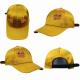 Yellow Girls 6 Panel curved Cap / Custom Embroidered Baseball Caps Plain Pattern