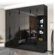 Home Bedroom SGS Black Glass Door Wardrobe Modern Double Vanity 0.55*1.3*0.55