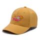 Adjustable 6 Panels Embroidered Baseball Caps 60cm Yellow Color