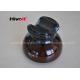 ANSI Standard 55-4 Pin Type Insulators Brown Color With Radio Free Glaze