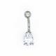 Round Body Piercings Jewellery Tear Drop Crystal Belly Ring Double zircon 10mm