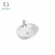 Elegant Oval Bathroom Countertop Basin 1280 Degree Burned Ceramic Included 135mm