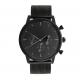 All black plated chronograph japan movement quartz watch sr626sw price with mesh band