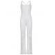 Small Quantity Garment Manufacturer Womens One Piece Bodycon Sleeveless Backless U-Neck Jumpsuit