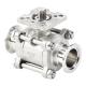 Thread Connection Stainless Steel 3 Piece Clamp Ball Valve with ISO 9001 Certification