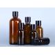 Brown Small Glass Oil Bottles , Essential Oil Glass Bottles With Various Lid
