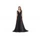 Women V - Neck Long Beautiful Evening Gowns , Custom Size Natural Waistline Lace Evening Gowns