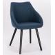 Modern Upholstered Comfortable Dining Room Chair With Black Iron Leg Padded Room
