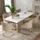 Light Luxury Simple Stainless Steel Marble Square Dining Table