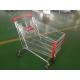 European 210L Supermarket Grocery Shopping Cart With Curve Handle Swivel Casters