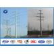 HDG Steel Polygonal electric power pole , Double Circuits Strain power transmission poles