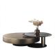 80X32 Stainless Steel Circle Round Glass Top Coffee Table Black Gold Base