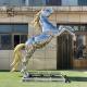 Stainless Steel Horse Statue Sculptures hotel lobby Life Size Animal Metal Sculpture Art Mirror Polished Outdoor Garden