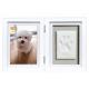 Custom Wood Pet Keepsake Frame , Clay Paw Print Decoration For Dog / Cat