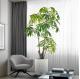 Round Peacock Leaves Artificial Potted Floor Plants For Bedroom Decoration