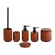 Natural OAK Wooden Bathroom Accessories Set Round Shape Black Pump Head Toothbrush Cup Bathroom Sets Wooden Soap Dish