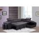 Customized Fashion style sectional sofa 3 seater living room OEM leather sofa with ottoman and stools sleeper sofa bed