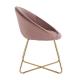 150kg Load Pink Steel Frame Dining Chair Leather Cushioned Dining Chair