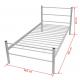 Easy Assembly 1.2mm Metal Frame Single Bed Iron White Tube For Adult