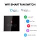 Glomarket Tuya Smart Wifi Ceiling Fan Switch Eu Standard Glass Touch Wall App Remote Control Electrical Fan Speed Switch