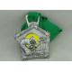Club Scrub Zinc Alloy 3D Ribbon Medals Die Casting With Soft Enamel / Antique Silver