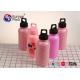 Portable Cute Pattern Refillable Pink Kids Plastic Water Bottles With Lid