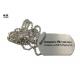 Long Ball Chain Attached Metal Dog Tag Pet Identity Discs Brush Silver Coating
