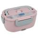 Leakproof Electric Lunch Box With 1.5L Stainless Steel Food Heater Grey Pink