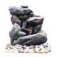Outdoor Rock Water Fountains , Stone Waterfall Fountain With Cement Material