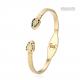 Luxury BG Double Snake Head Bangle 14K Gold Stainless Steel Bracelet