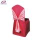 Hotel Outdoor Smooth Chair Covers And Sashes Polyester / Cotton Red With Bow