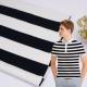 Smooth Striped Textured Fabric , Modal Hot Shell Black And White Stripe Fabric
