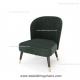 Velvet Upholstered 78cm Armless Iron Green Accent Armchair