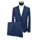 Dark Blue Mens Custom Tailored Suits Check Anti Wrinkle Business ISO9001