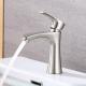 Brass Cartridge Bathroom Cold Only Faucets In SN Chrome