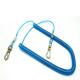 3m lobster clasp hook rod flexible fishing safety line coiled lanyard custom blue color